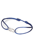 Navy blue cord bracelet with silver VLOGO charm